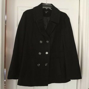NWT Harve' Benard Polyester Black Button Down Coat